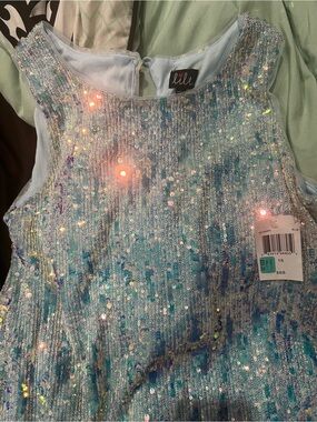 lilt Blue Sequin Sleeveless Party Dress
